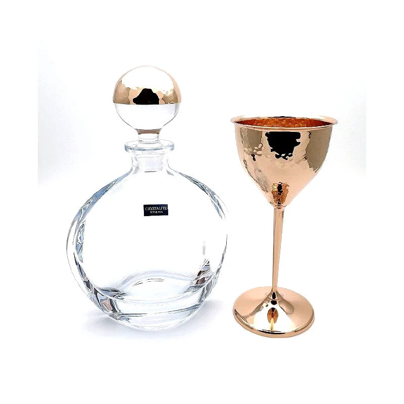 Asimenio Καράφα και ποτήρι γάμου rose gold