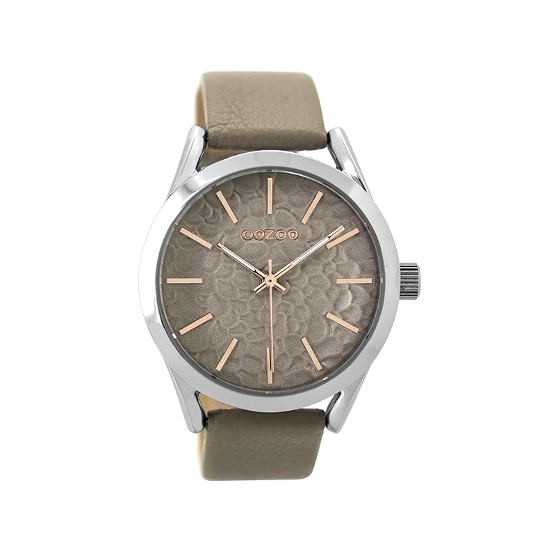 Ρολόι OOZOO Timepieces Brown Grey Leather Strap φωτογραφία