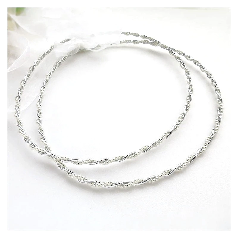 Στέφανα Γάμου με πέρλες επάργυρα ST171 φωτογραφία