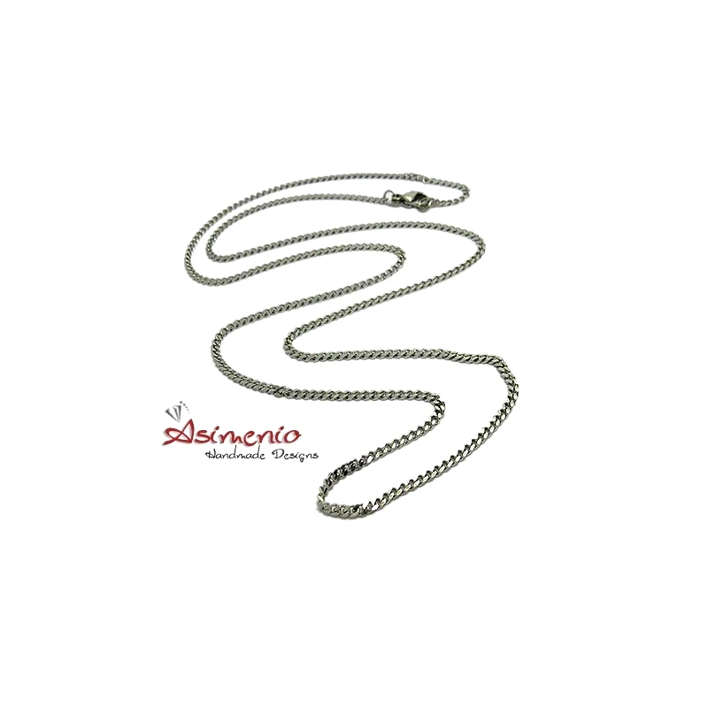 Asimenio Αλυσίδα λαιμού για σταυρό λεπτή από Ατσάλι 2 τεμάχια