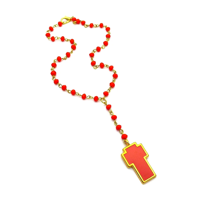 Asimenio Σταυρός αυτοκινήτου με ροζάριο FL140