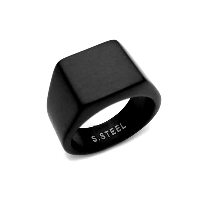 Asimenio Δαχτυλίδι ανδρικό μαύρο από ατσάλι ματ AT157