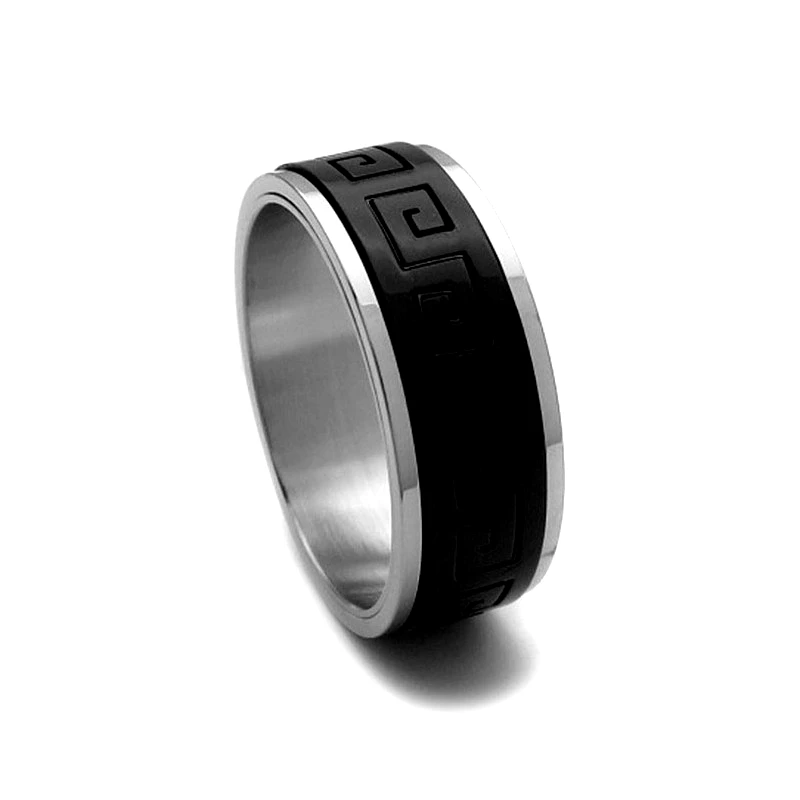 Asimenio Ανδρικό Δαχτυλίδι με μαύρο σχέδιο AT165