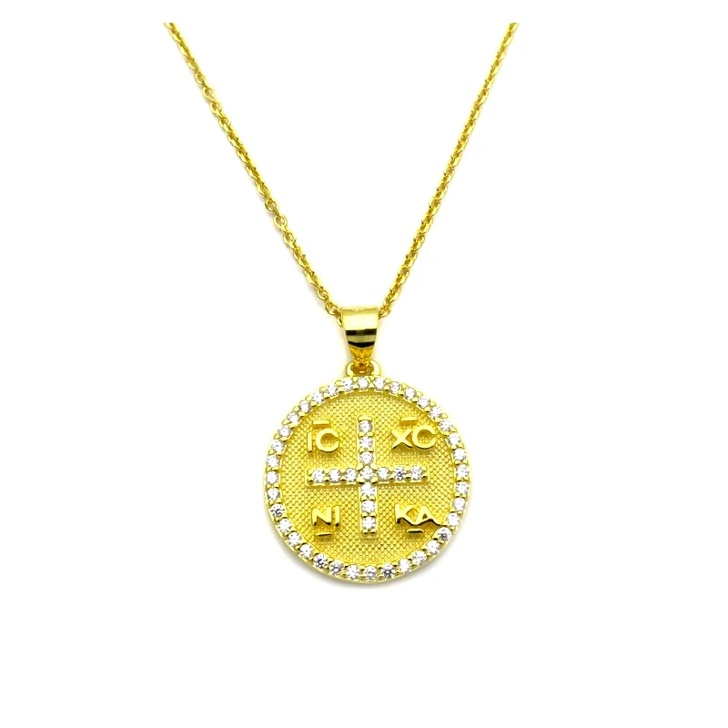 Asimenio Κωνσταντινάτο κολιέ από Ασήμι 925 επιχρυσωμένο KL259