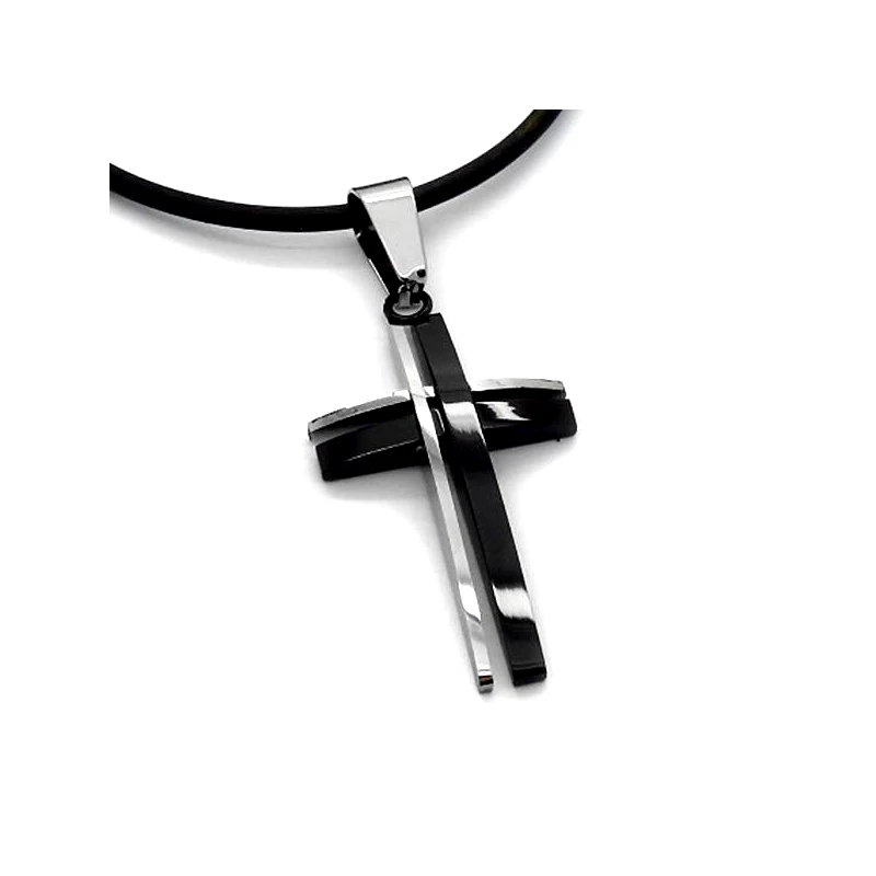 Asimenio Μοντερνος Σταυρος από ατσάλι δίχρωμος SA113