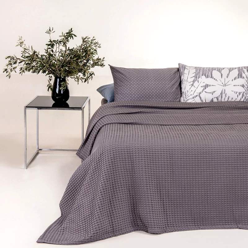 Melinen Home Melinen Home Κουβερτα Πικε Μονη Patmos Dark Grey 170Χ240