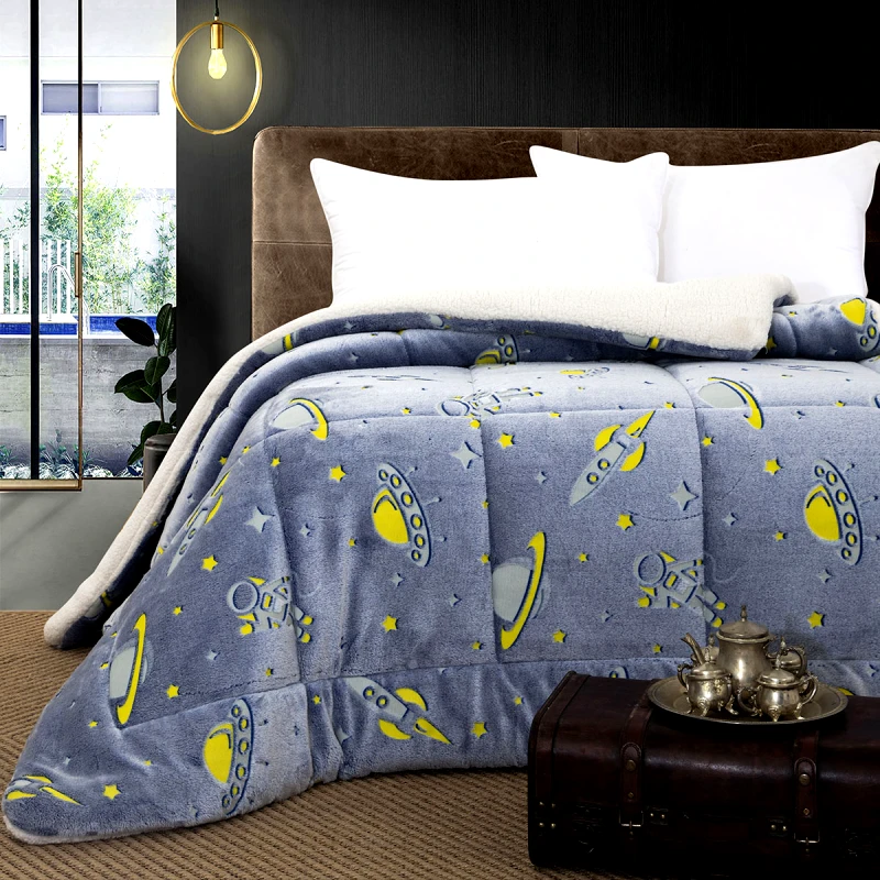 Beauty Home Κουβερτοπάπλωμα μονό φωσφοριζέ Art 6268 160x220 Σιέλ Beauty Home