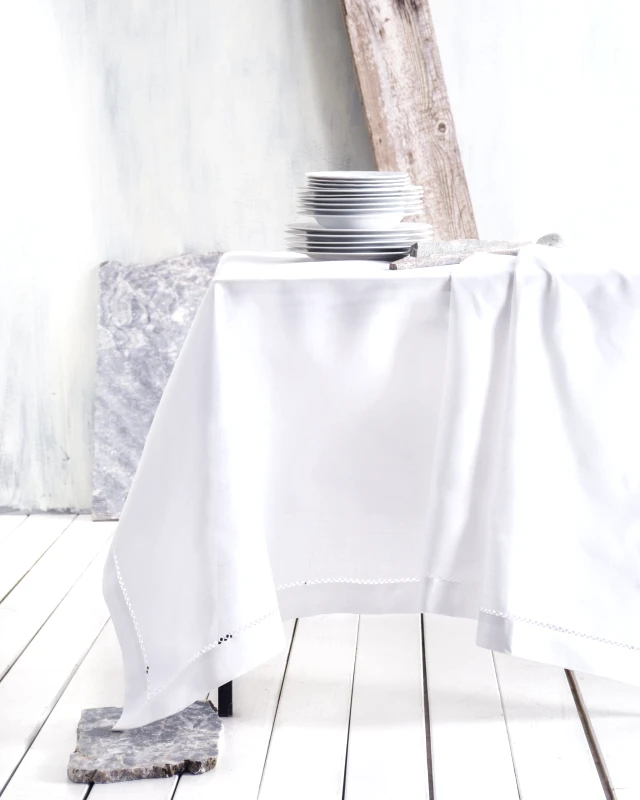 Rythmos Rythmos Ronda - Τραπεζομαντηλο Me Αζουρ 80X80 Λευκο