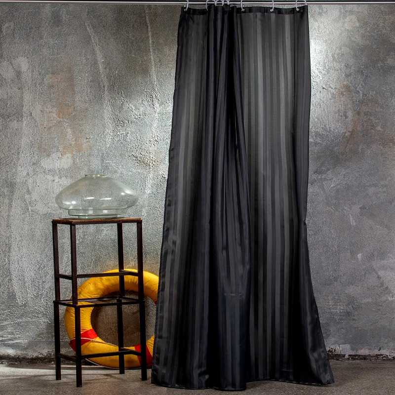 Melinen Home Melinen Home Κουρτινα Μπανιου 180Χ180 Jacquard Ανθρακι 180(Υ)