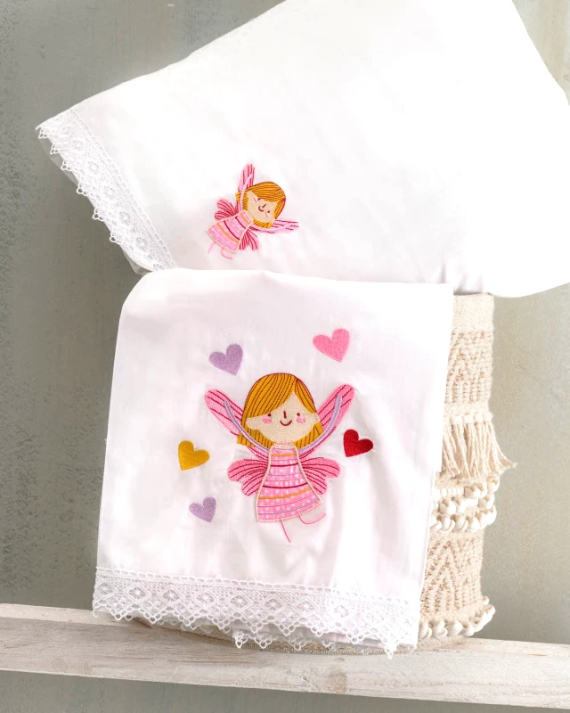 Rythmos Rythmos Amelia - Σετ Σεντονια Βρεφικα 3 Τεμ. Kenthma 100X160 Ροζ