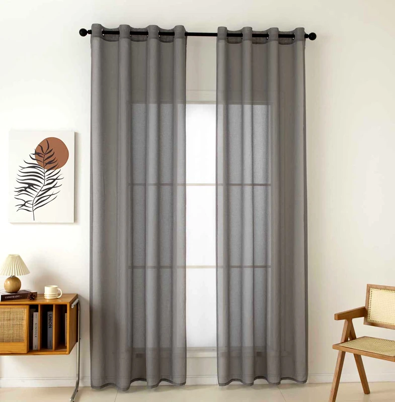 Beauty Home Κουρτίνα Γάζα Μονόχρωμη Με 8 Μεταλλικούς Κρίκους Sharp Art 8448 140×270 Μπεζ Beauty Home