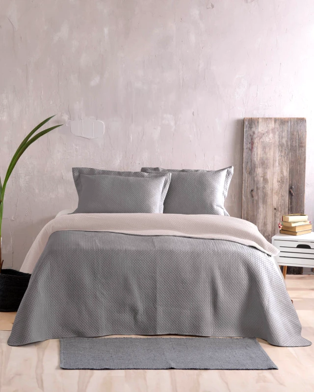 Rythmos Rythmos Allure Γκρι-Μπεζ - Σετ Κουβερλι Υπερδιπλο (220Χ240)
