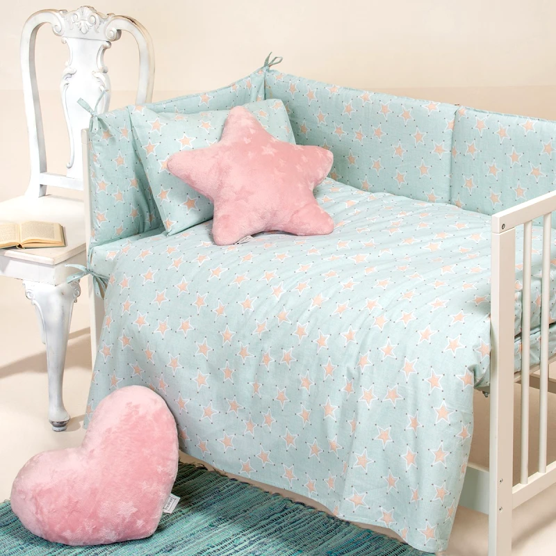 Melinen Home Melinen Home Πάνα 85x85 Baby Line Mini Stars Aqua