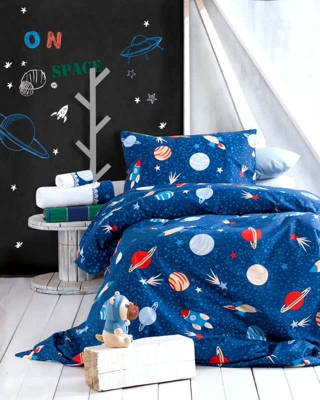 Rythmos Rythmos Space Odyssey - Σετ Παπλωματοθηκη Παιδικη 2 Τεμ. Ημιδιπλο (160X250) Μπλε