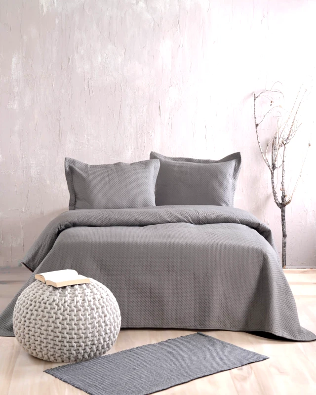 Rythmos Rythmos Allure Γκρι - Σετ Κουβερλι Υπερδιπλο (220Χ240)