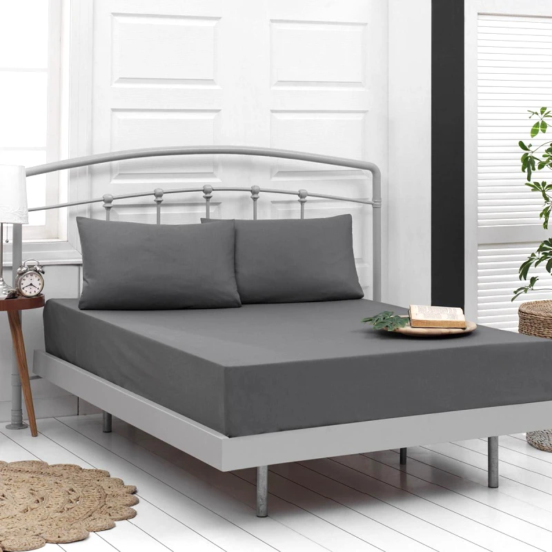 Beauty Home Σεντόνι μονό μονόχρωμο Art 1999 170x260 Ανθρακί Beauty Home