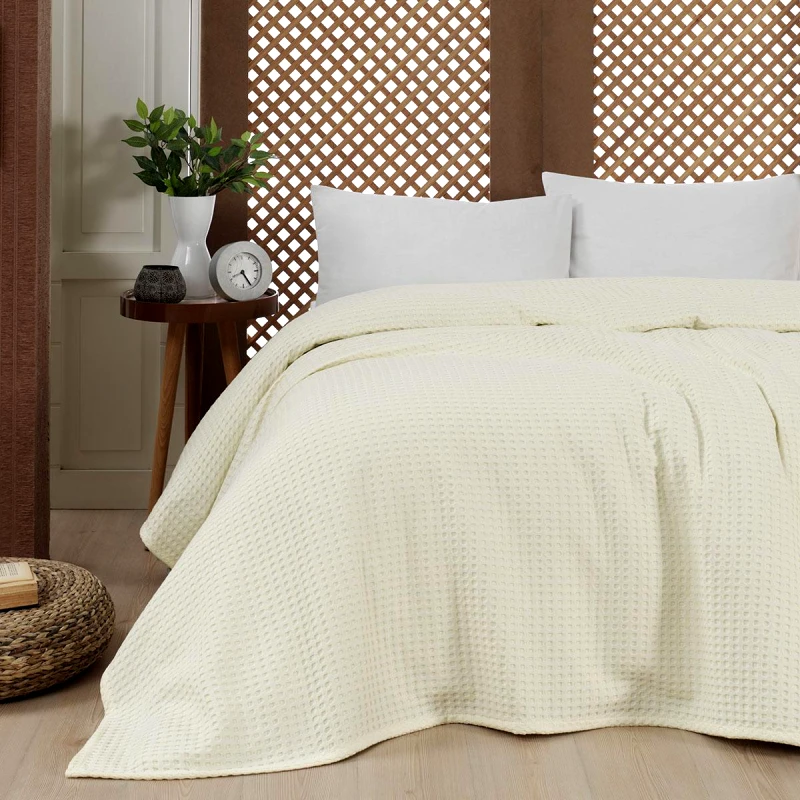 Beauty Home Πικέ μονή waffle Art 1990 Cream 170x240 Εκρού Beauty Home