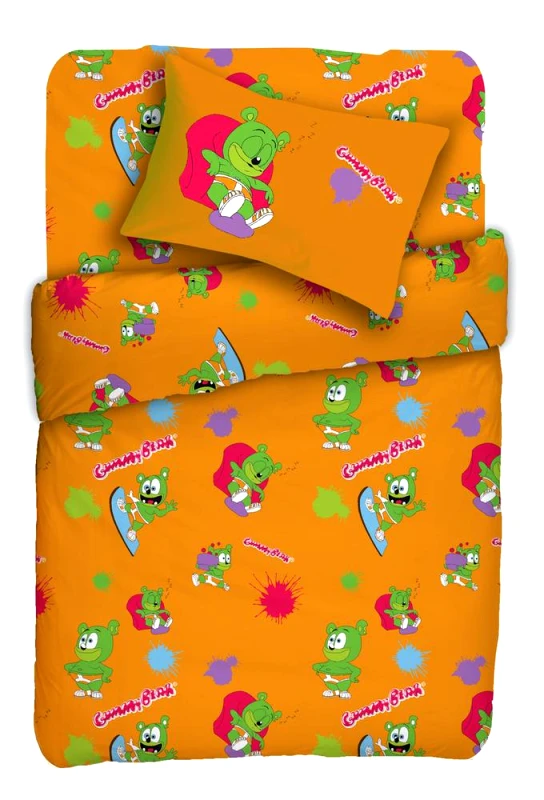 Viopros Viopros Σετ Κουβερτώριο Μονό 160x240 Gummy Bear Ριλάξ Πορτοκαλί