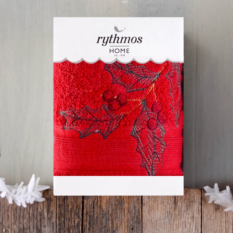 Rythmos Rythmos Christmas Terry Gift Set (3 Γκι) Προσωπου (50X90) Κοκκινο