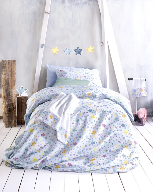 Rythmos Rythmos Glow - Σετ Παπλωματοθηκη Παιδικη 2 Τεμ. Ημιδιπλο (160X250) Μπλε