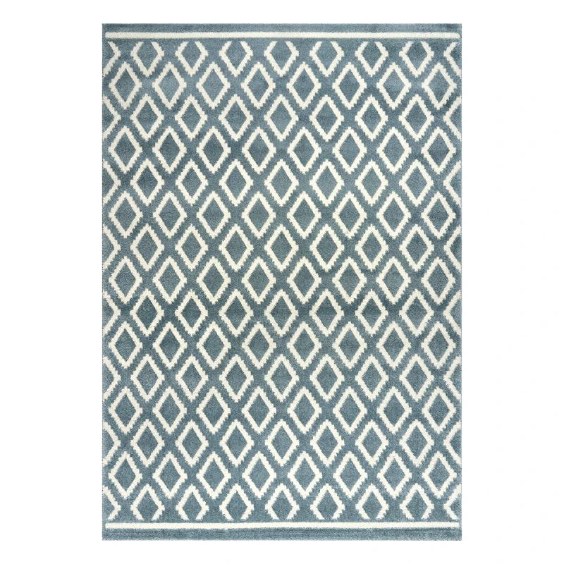 Beauty Home Πατάκι Vibe Art 9574 67x150 Blue White Σιέλ Λευκό Beauty Home
