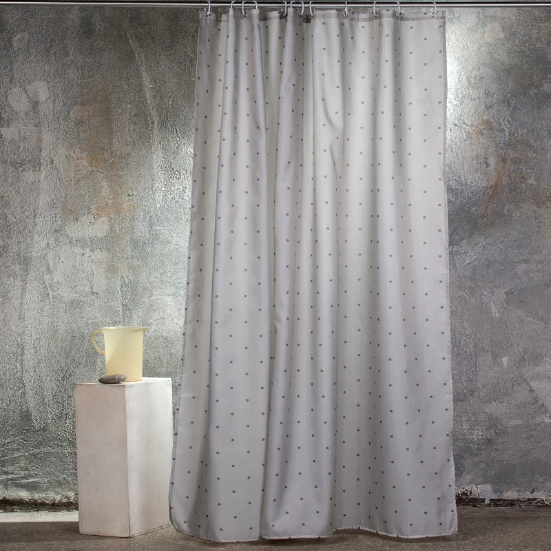 Melinen Home Melinen Home Κουρτινα Μπανιου 180X180 Dots Silver 180(Υ)