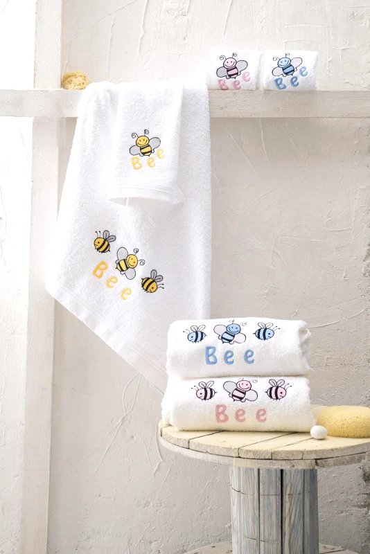 Rythmos Rythmos Honey Bee- Σετ Πετσετεσ Παιδικεσ 2Τεμ. Ροζ Σετ 2 Τεμαχια (30X50 70X140)