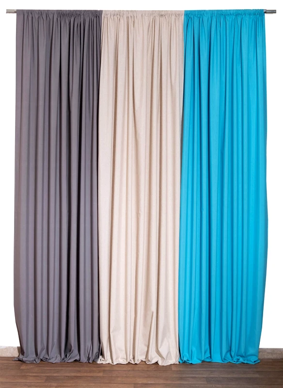 Viopros Viopros Κουρτίνα με Τρέσα 280x270 Λονέτα Μονόχρωμη 22 Τουρκουάζ