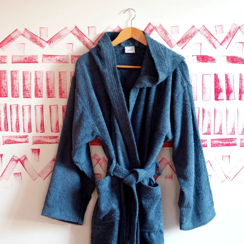 Melinen Home Melinen Μπουρνούζι Ενηλίκων Liberty Πετσετέ με Κουκούλα S Liberty Blue