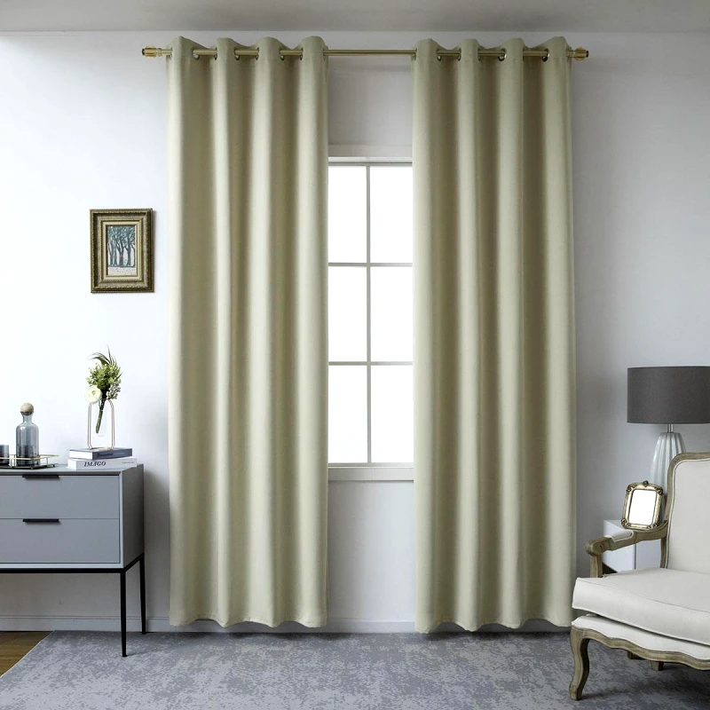 Beauty Home Κουρτίνα Blackout σκίασης με 8 κρίκους Art 8400 140x270 Μπεζ Beauty Home