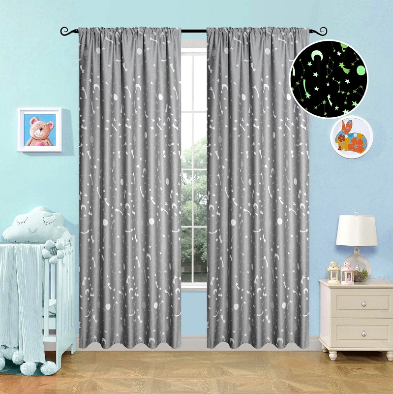 Beauty Home Κουρτίνα φωσφορίζουσα με τρέσα Art 6141 γκρι 140x270 Γκρι Beauty Home