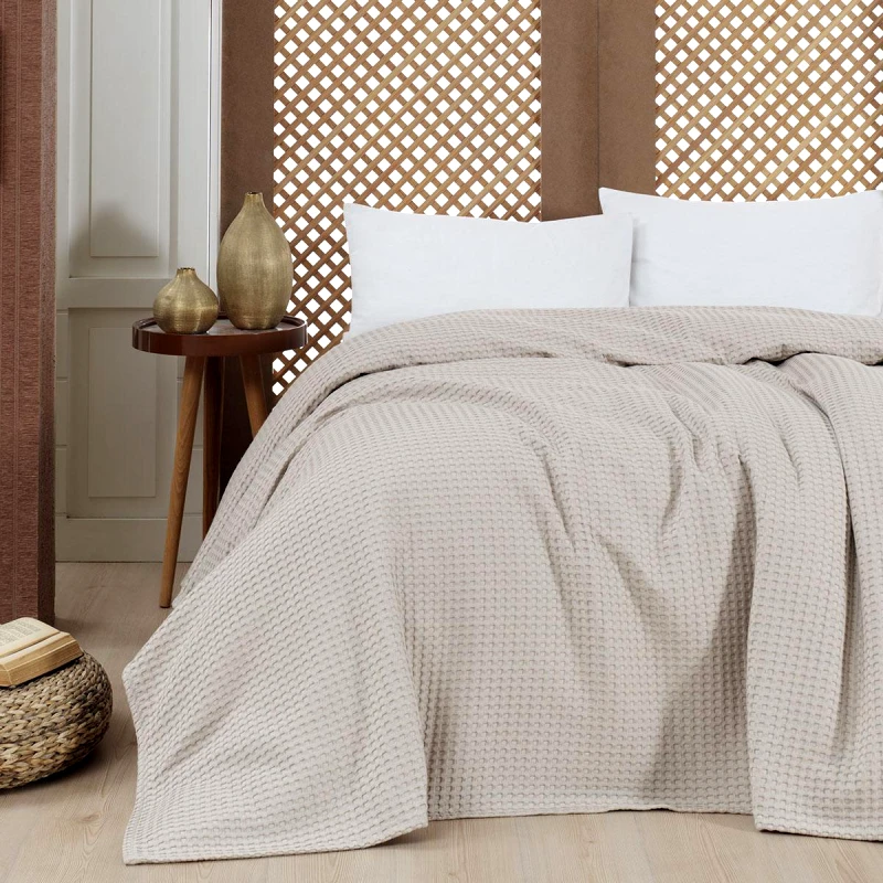 Beauty Home Πικέ υπέρδιπλη waffle Art 1990 Sand 230x240 Μπεζ Beauty Home