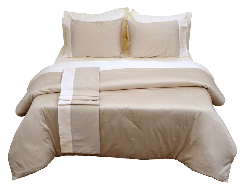 Anna Riska Anna Riska Παπλωματοθήκη Με Φάσα Υπέρδιπλη 220x240 Luxury Bicolour Beige/Ivory