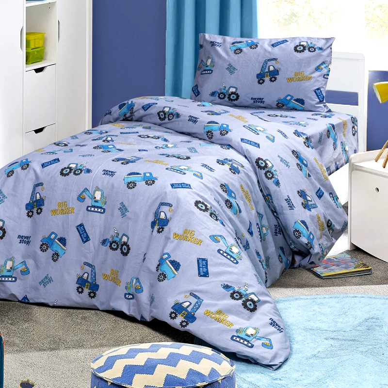 Beauty Home Σετ σεντόνια μονά με λάστιχο Tracker Art 6217 100x200+30 Γκρι Beauty Home