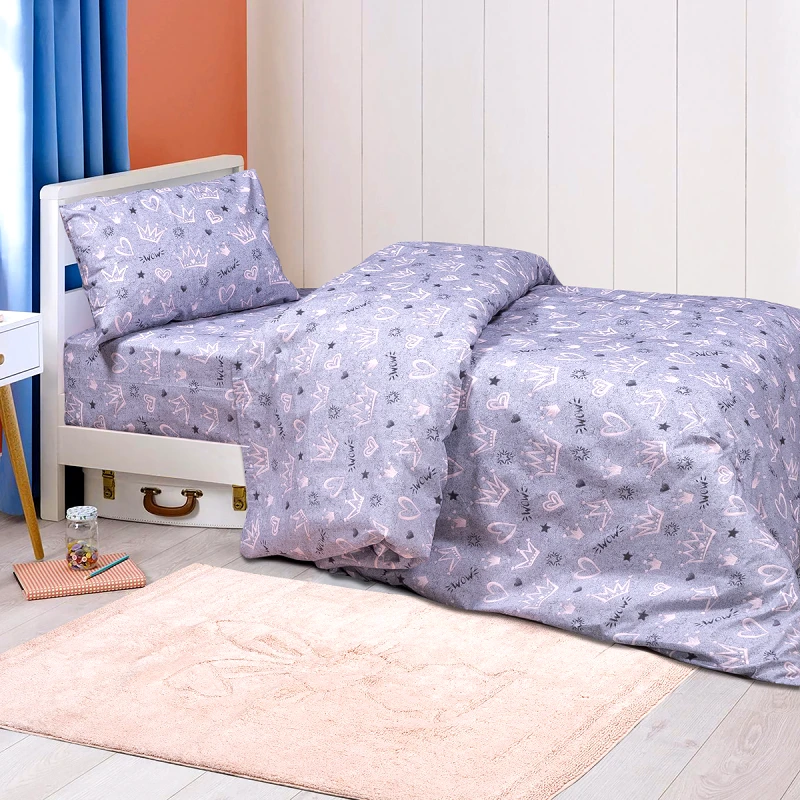 Beauty Home Σετ σεντόνια μονά με λάστιχο Queen Art 6215 100x200+30 Μωβ Beauty Home