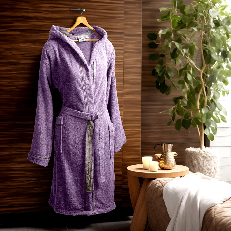 Beauty Home Μπουρνούζι Με Κουκούλα Art 3425 Λιλά M Beauty Home