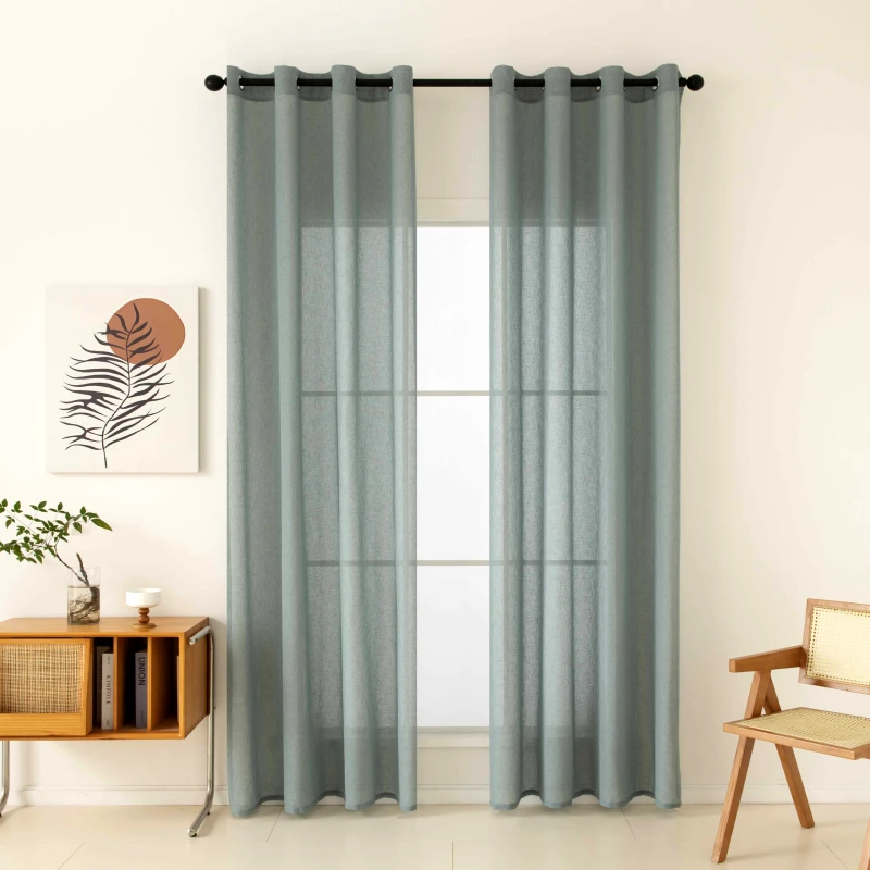 Beauty Home Κουρτίνα Γάζα Μονόχρωμη Με 8 Μεταλλικούς Κρίκους Fit Art 8447 140×270 Βεραμάν Beauty Home