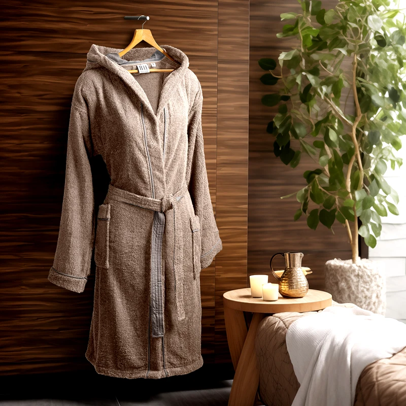 Beauty Home Μπουρνούζι Με Κουκούλα Art 3422 Μπεζ 3XL Beauty Home