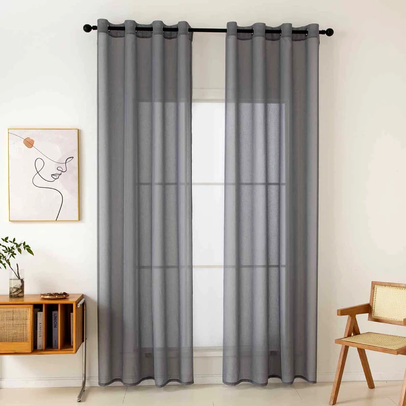 Beauty Home Υφασμα Κουρτίνας Γάζα Sharp Art 8448 Φ300 Άνθρακί Beauty Home
