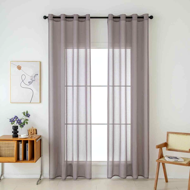 Beauty Home Κουρτίνα Γάζα Μονόχρωμη Με 8 Μεταλλικούς Κρίκους Sharp Art 8448 140×270 Αμέθυστος Beauty Home