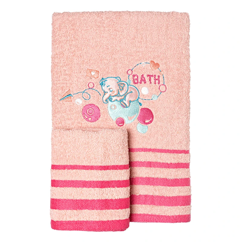 Beauty Home Σετ Πετσέτες Art 5421 Σετ 2τμχ Ροζ Beauty Home