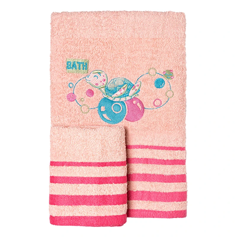 Beauty Home Σετ Πετσέτες Art 5422 Σετ 2τμχ Ροζ Beauty Home