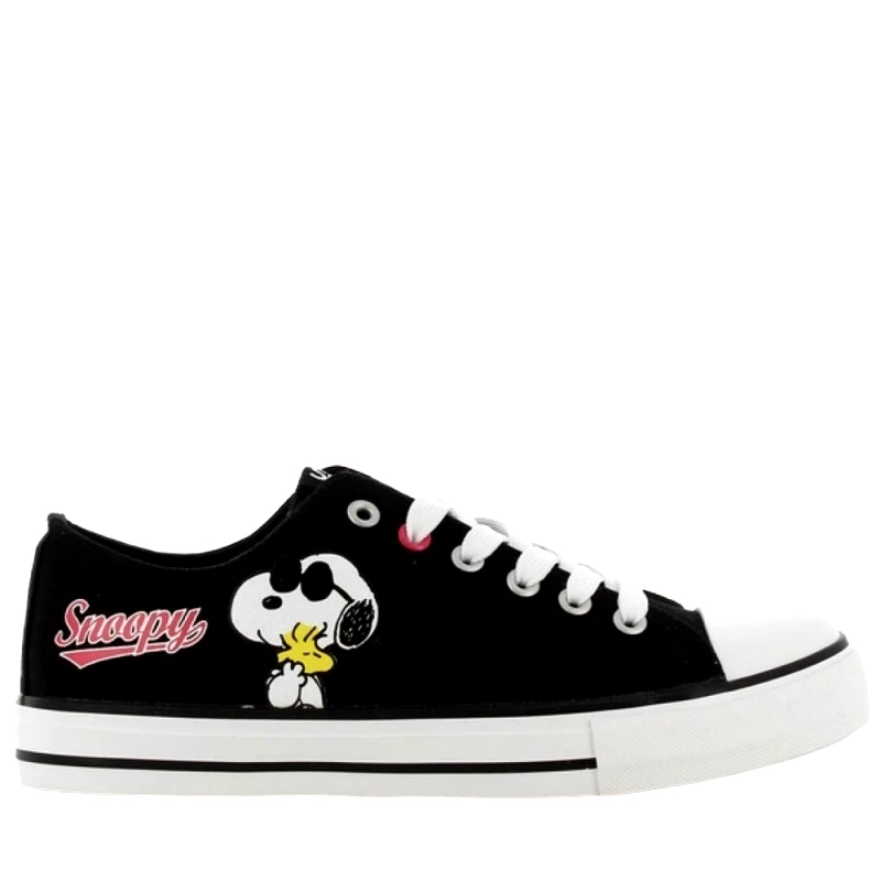 Leomil SNOOPY PEANUTS Πάνινο 36-41 - ΜΑΥΡΟ