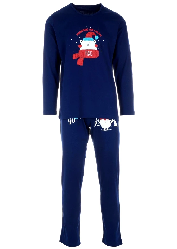 vienetta Ανδρική πιτζάμα Vienetta "Mountains are calling".Homewear Collection NAVY