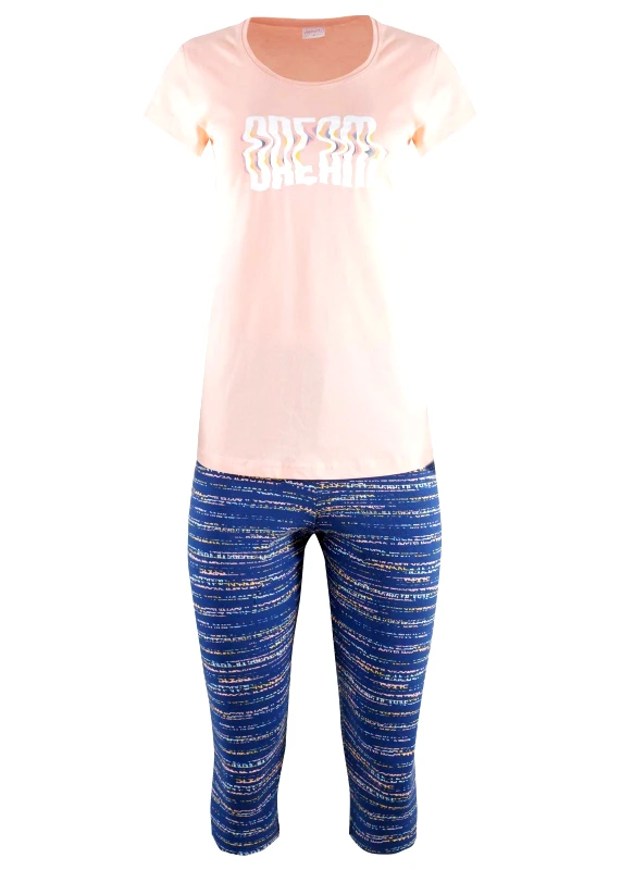 vienetta Γυναίκεια πυζάμα capri dream print. Comfortable style. ΣΟΜΟΝ