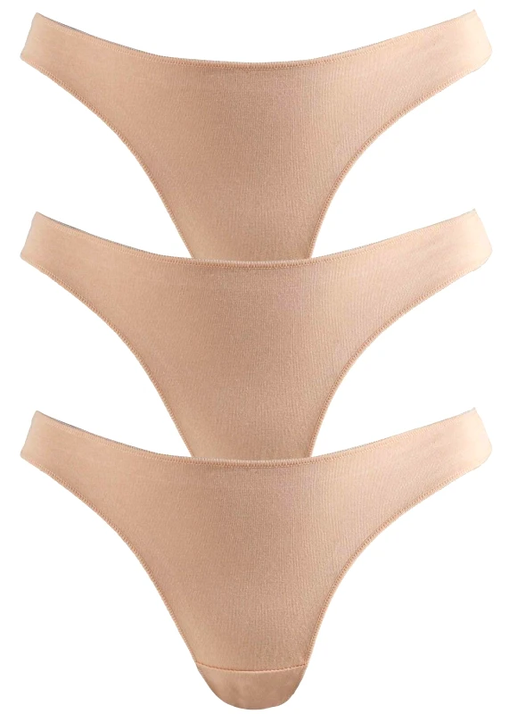 gsecret Γυναικεία string βαμβακερό. Οικονομική συσκευασία 3 pack NUDE
