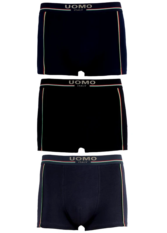 UOMO Boxer αντρικό εξωτερικό λάστιχο 3pack MULTI COLOUR
