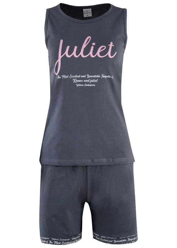 Fawn Γυναικείο baby-doll Fawn στάμπα Juliet αμάνικο ΓΚΡΙ