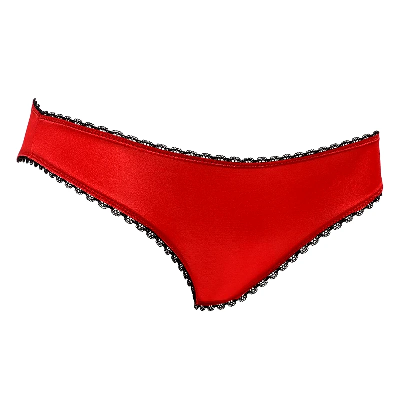 gsecret Bikini σατέν κορδόνια φιόγκος ΚΟΚΚΙΝΟ
