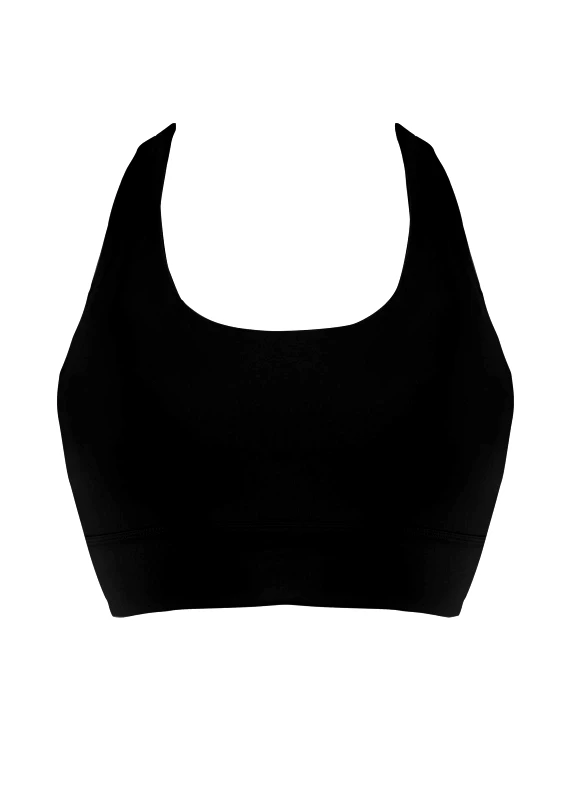 gsecret Γυναικείο αθλητικό μπουστάκι με ανοιγμα στην πλάτη ΜΑΥΡΟ